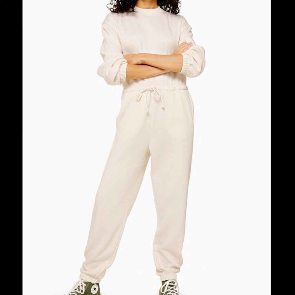 NWT✨TOPSHOP - Ecru Sweatshirt Jumpsuit